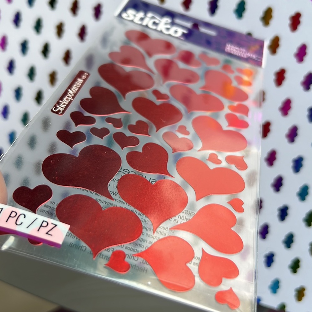 3/15$ 41 pcs Sticko Heart Foil Stickers
